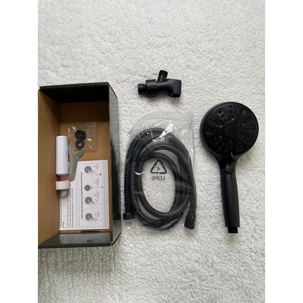 Hyler Filtered Handheld Showerhead Bathroom Fixture Matte Black New No Tags OS